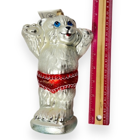 Christopher Radko Large Polar Bear‎ Blown Glass Christmas Ornament - Picture 5 of 7